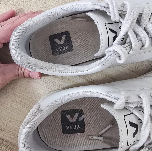 Veja Esplar White Leather Low Top Sneakers Size 7 - Picture 10 of 12